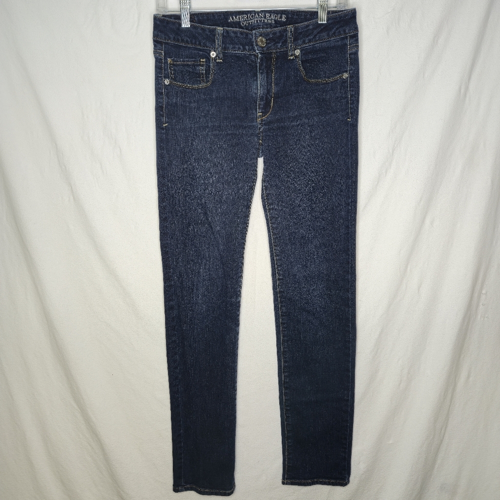 American Eagle Outfitters Skinny Super Stretch Denim Blue Jeans Size 6 Regular